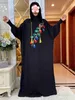 Vêtements ethniques 2024 Nouveau Ramadan musulman deux chapeaux Abaya Dubaï Turquie Islam Clothes 100% coton Batwing Hobes Islam Women Kaftan D240419