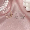 Studörhängen enkel utsökta zirkon små vete öron för kvinnor boho stil sommar smycken juveler studs smycken gåva anti-allergi
