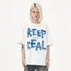Мужские футболки T 2024 Summer Street Lose Casual Letters Printed Fort-Fortued футболка Hip Hop Keep It Real Cotton Tee