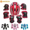 Pads elleboog knie pads 7 stks roller schaatsen kinderen jongen meisje veiligheid helm knie elleboog kussen sets fiets skate fiets scooter helm bescherming