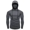 Mens Hooded Long Sleeve T-shirt Stylish Athletic Fitness Top for an European-American Look 240409