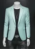 Fashion Mens Business Casual Blazer Black White Red Green Solid Color Slim Fit Jacket Wedding Groom Party Suit M-6XL 240409