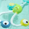 Areia jogo água divertida caracol chuveiro banho de banho de brinquedo de brinquedo duplo spray de chuveiro elétrico para bebês Perfeito para a banheira Playtime Water Spraying Fun L416