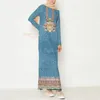 Casual Dresses Women's Pocket Muslim Ethnic Print Elements Lose Elegant Fashion Party Plus Size Outfits 2024