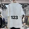 Męskie koszulki czarne białe rrr123 t shirt mężczyzn Kobiety Najlepsza jakość RRR 123 T TOP T-shirt T240419