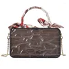 Torba 2024 Spring Summer Ins Trendy PVC Flap Candy Transpare Color łańcuch z szalikiem Mini torebka na ramię