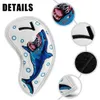 Golf Iron Club Head Covers HeadCovers Set-Pu Leather Golf Club Protective Case Shark Embroidery Fits Golf Iron Clubswhite/Blue 240409