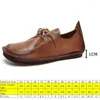 Casual Shoes Koznoy 1cm Ethnic Manual Suture Genuine Leather Flats Loafers Moccasins Lazy Slip On Soft Comfy Summer Women Leisure