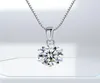 1CT 65 mm EF Round Moissanite 925 Collier de pendentif en argent sterling