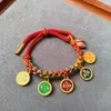Link braccialetti bracciale regolabile in fila dio di ricchezza dono etnico a mano colorata per donna e uomo