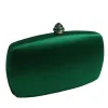 Briefcases Elegant Hard Box Clutch Silk Satin Dark Green Evening Bags for Matching Shoes and Womens Wedding Prom Evening Party