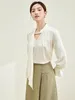 Women's Blouses Spring Fashion Elegant Lace Up Blouse Office Lady Solid Ice Silk Tops Autunm Women OL Style White Satin Shirt Plus Size 5XL