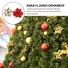 Kwiaty dekoracyjne 24pcs poinsettia świąteczna sztuczne świąteczne drzewo ozdoby kwiatowe realistyczne kwiatowe bukiet girland