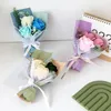 Decorative Flowers Creative Homemade Crochet Flower Handmade Rose Bouquet Diy Finished Knitted Mini Artificial Gift Decoration