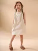 Abiti da ragazza 2024 ARRIVAME Summer Girls Cotton Sleeveless O Neck Sky Blue Designer Roupa Infantil Menina Custice Abito da festa Custume 8-10T