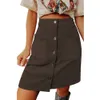 Autumn/Winter New 2024 Corduroy High Waist Versatile Button Design Short Skirt