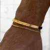 Ketting 3 mm roestvrij staal Cubaanse kettingarmband Mens Street Hip Hop Sieraden Accessoires Verstelbaar Open Bracelet D240419