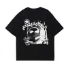 Camicie da uomo y2k t-shirt in cotone grunge goth harajuku stampa grafica stampa o-collo hip hop streetwear streetwear a maniche corta a maniche corta top vintage