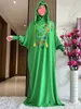 Vêtements ethniques 2024 Nouveau Ramadan musulman deux chapeaux Abaya Dubaï Turquie Islam Clothes 100% coton Robes de tissu Islam Dress Kaftan D240419