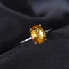 Solitaire Ring JewelryPalace ovale jaune authentique Natural Citrine 925 Anneaux en argent sterling pour femmes Fashion Gemstone Solitaire Engagement Band D240419