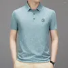 Men's Polos 2024 Été Imprimé de glace à glace à manches courtes Business Polo Trend Trend transparente Comfort T-shirt Wear