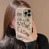 Mobiltelefonfodral Cartoon Sketching Graffiti Animal Lcuky Cat Butterfly Soft Cover iPhone 15 14 13 12 Pro Max 7 8 Plus X XR XS Stuffsäkert fall J240418