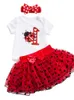 Children's INS Clothing Baby Summer Cartoon Ladybug Short Sleeve Sweetheart Princess Dress Hair Accessories 3-piece Set