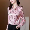 Seidenhemd Damen 2024 Neues Frühling Wear Design Sense Mode Marke High -End -Langarm -Top