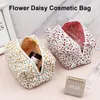 Storage Bags Pretty Floral Print Makeup Bag With Zipper Portable Travel Skincare Pouch Organizers Cosmetic For