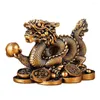 Figurines décoratives 1pcs chinois chinois Profious Dragon Figurine Résine Golden Sculpture Feng Shui Gift For Friends Office Decoration Home