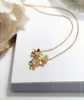 S925 Pure Silver plaqué 18karat Collier à trois flower Gold Flower Collier Fashion Simple High Quality Lucky Grass Grass7034588