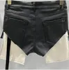 Women's Jeans TIFICY Online Celebrity Ultra-short Coated Denim Triangle Big Pockets Sexy Ladies Short Pants Black