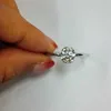 Кольцо для солятерии Lnngy 6,5 мм рамки Moissanite Diamond Ring For Women Wedding Bague изысканный 925 серебряный серебряный пасьян