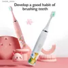 Toothbrush Sonic s Electric Toothbrush Colorful Cartoon With Replacement Heads Ultrasonic Rechargeable Soft Hair Cleaning Brush Y240419