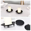 Candle Holders 2 Sizes Candlestick Holder European-style Round Black Gold Wedding Party Holiday Art Gift Home Dining Table Decor