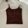 Women's Tanks Sleeveless Crop Top Women Camis Button Up Corset Summer Clothes 2024 Sexy Party Basic Spaghetti Strap Y2K Tank