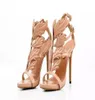 2019 Golden Metal Wings Leaf Strappy Dress Sandal Gold High Heels Shoes Women Metallic Winged Sandals2197934