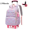 Taschen Rolling School Taschen für Mädchen Rucksack Kinder wasserdichte Schul -Rucksäcke mit Rädern Mittelschule Trolley Lage Rack Pack