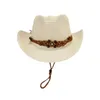 Berets 2024 Blendle Stylish Western Cowboy Hat Kobiet Kobiety Letnie festiwale i podróż Travel Cow Boy