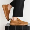 Casual schoenen Hoogte Kwaliteit Zomer echte lederen loafers voor heren British Street Hombre Daily Dress Causal Khaki Slip-on Walking