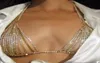 Kolye Kolyeler Seksi Sütyen Kolye Rhinestone Zincir Takı Çıkışı Kristal Altın Bikini Püskül Zincirler Üst Göğüs Göğüs Göbek 4492598