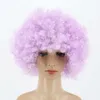 insan kıvırcık peruklar cadılar bayramı renkli patlayıcı peruk cosplay peruk palyaço kafa kapağı