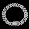 Bransoletka męska hip -hop 12 mm podwójny rzędowy cyrkon Diamond łańcuch kubański moda 18k złota biżuteria