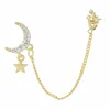 Bengelen oorbellen mode goud kleur maan star clip oor voor vrouwen eenvoudig nep kraakbeen lange kwikketen manchetjewelwelry -wholesale