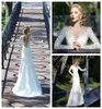 Abiti da sposa a Sheer V Neck Mermaid 2016 Rode de Mariage Sexy Weeve Long Long Manleve Full Lace Bridals Bridals MADE1596055