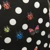 Ny Seven Star Ladybird Butterfly Polka Dot Print Slim Short Sleeve T-shirt, Black, SML,