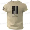 Camisetas masculinas camiseta casual para homens imprimir em 3D crânio patriótico militar soltou camisetas de grandes dimensões Slve Sportswear Unisex Tops Roupas T240419