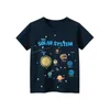 Kleinkindkind Baby Jungen Mädchen Kleidung Sommer Baumwoll -T -Shirt Kurzarm Cartoon Space Kinder Top -Säuglings -Outfit 240408