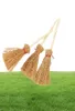 1020pcs Mini Broom Witch Słomka Słomiana Motory DIY Wiszące Ozdoby na Halloween Costors Decoration Costume Props Dollhouse Akcesoria 2202823011