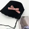 Bérets japonais Sweet Bow Bucket Bucket For Women 2024 Summer Travel Brepinable Versatile Sun Protection mignon STRAP LOLI CAPS